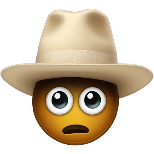 Hat with googly eyes emoji