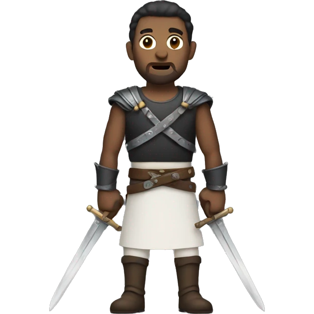 Man with swords as arms emoji