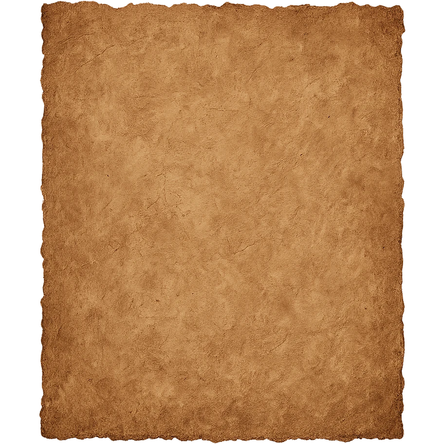 vintage grunge kraft paper with torn edge, hand-painted rough texture, transparent background, no face, no hands, no legs, no characters emoji