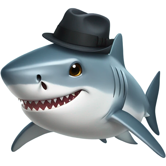 Shark with hat and mask  emoji