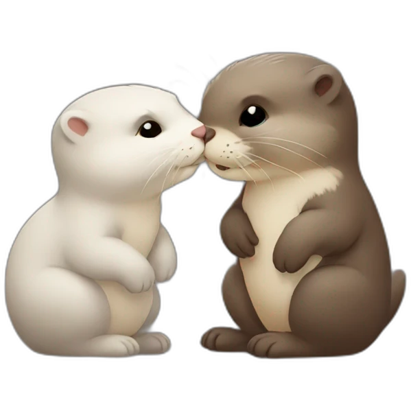 otter kiss rabbit emoji