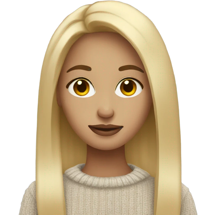 Blonde hair straight woman with an oversized sweater emoji