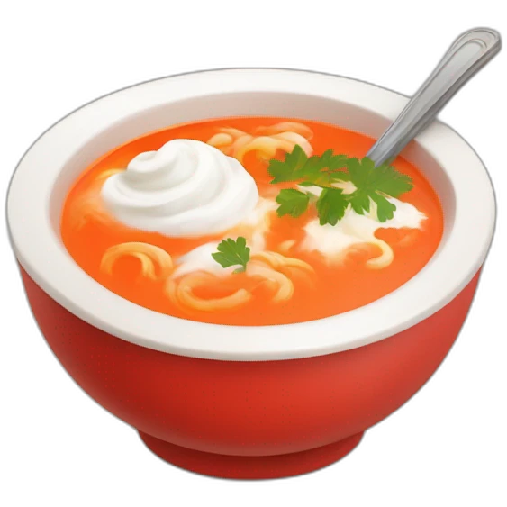 Russian red soup with sour cream emoji