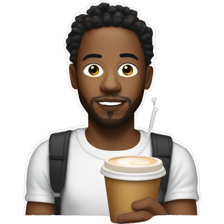 Kendrick Lamar holding a latte emoji