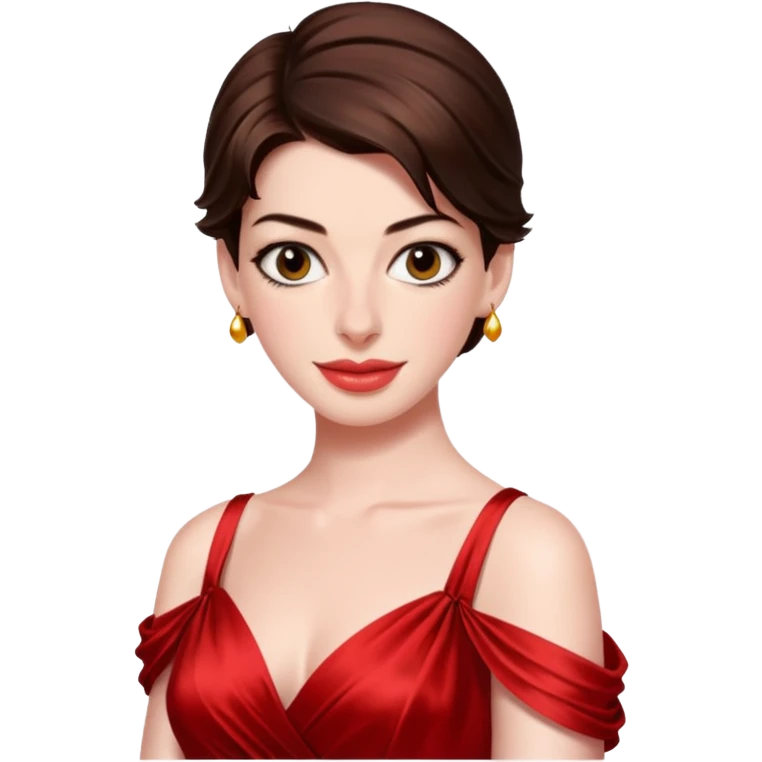 Anne Hathaway in red dress emoji