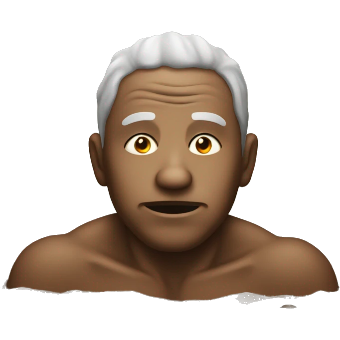 a nasty man inside a mud bath emoji