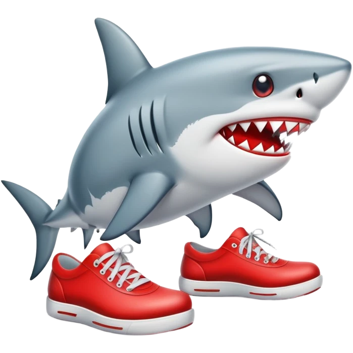 shark with red shoes emoji