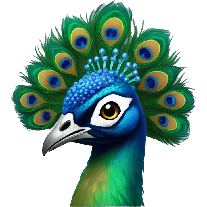 peacock wearing a crown emoji