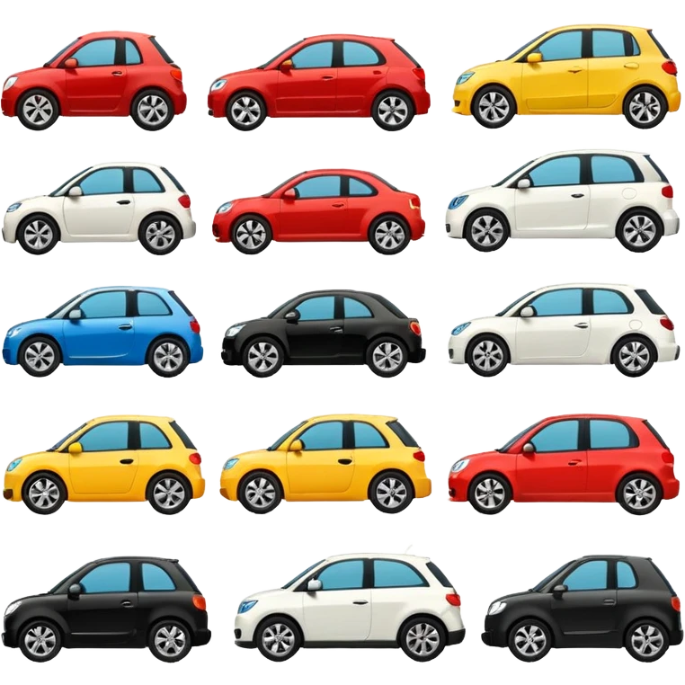 All car brand logos, Apple emoji style, transparent background  emoji