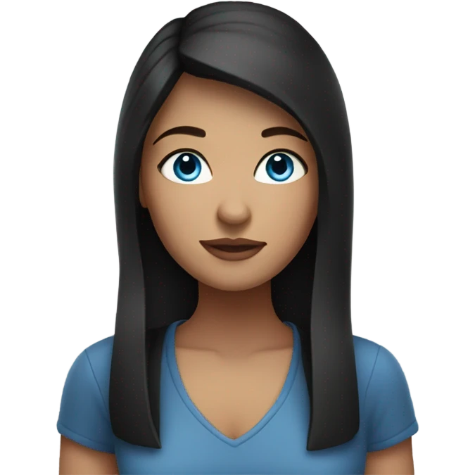 normal clothes Karina dark hair blue eyes emoji