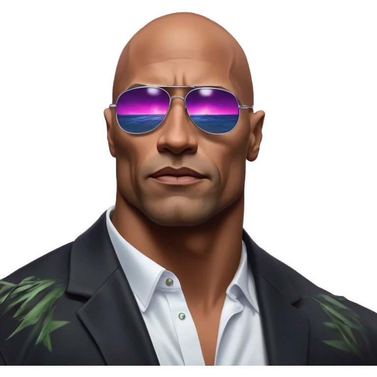 Synthwave The Rock in Creeper style, oil paint, epic eyes, intricate lips, exquisite pose, beautiful, desirable, logical, Midsommar  emoji