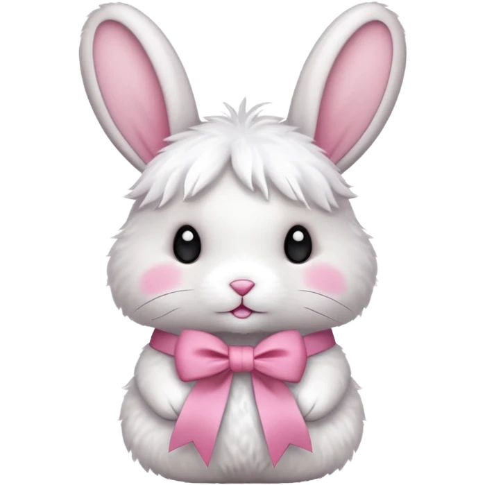 cute rabbit with pink ribbon emoji