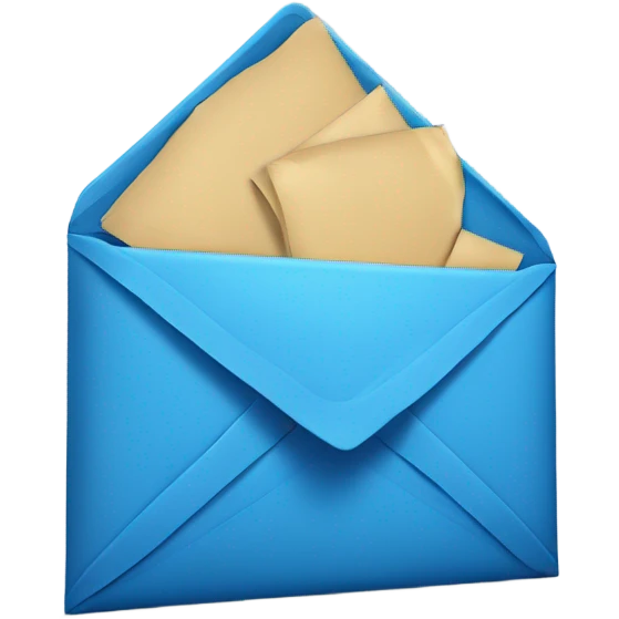 envelope azul em tom caneta   emoji