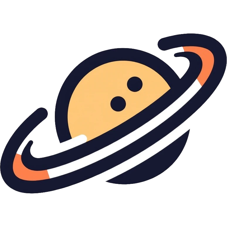 modern space agency logo with planet and satellite emoji