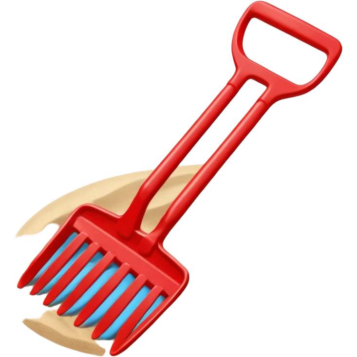 toy rake on the sand emoji