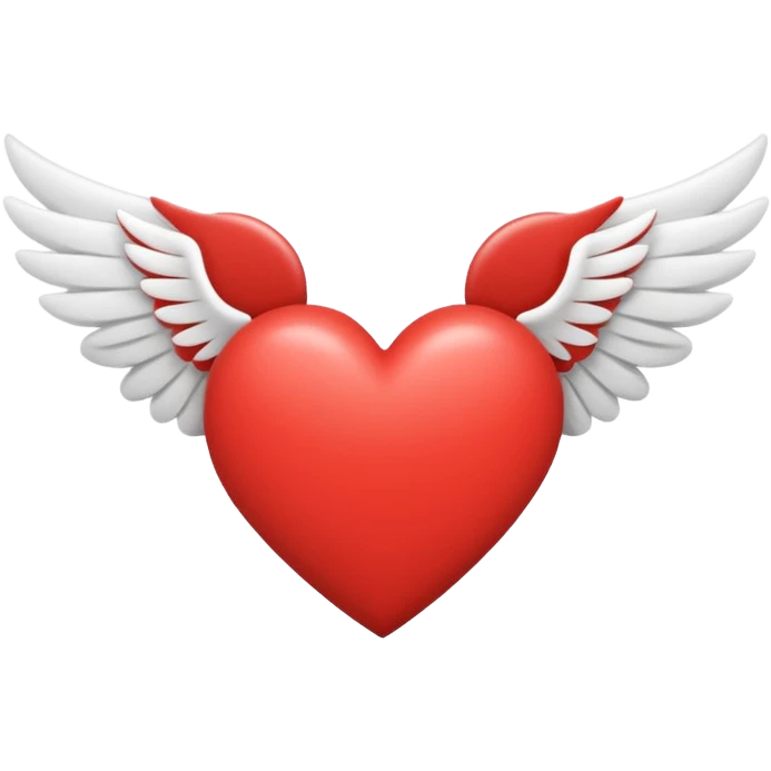 A heart in the middle of two wings mini mal emoji