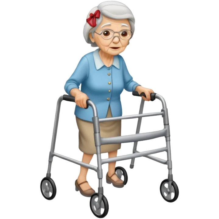 Old woman with walker  emoji