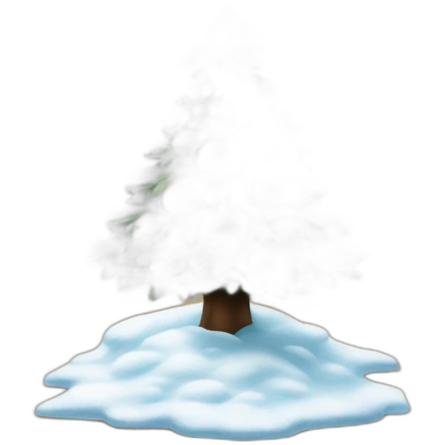 snow covered Christmas tree on the table emoji