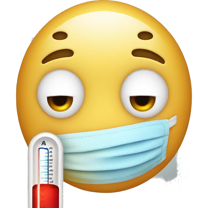 face with thermometer and fever emoji