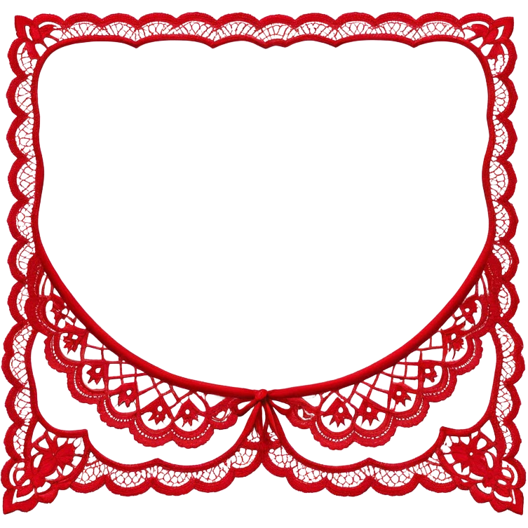 A simple red lace shawl with a delicate design emoji