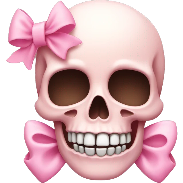 Light pink skull with a bow emoji