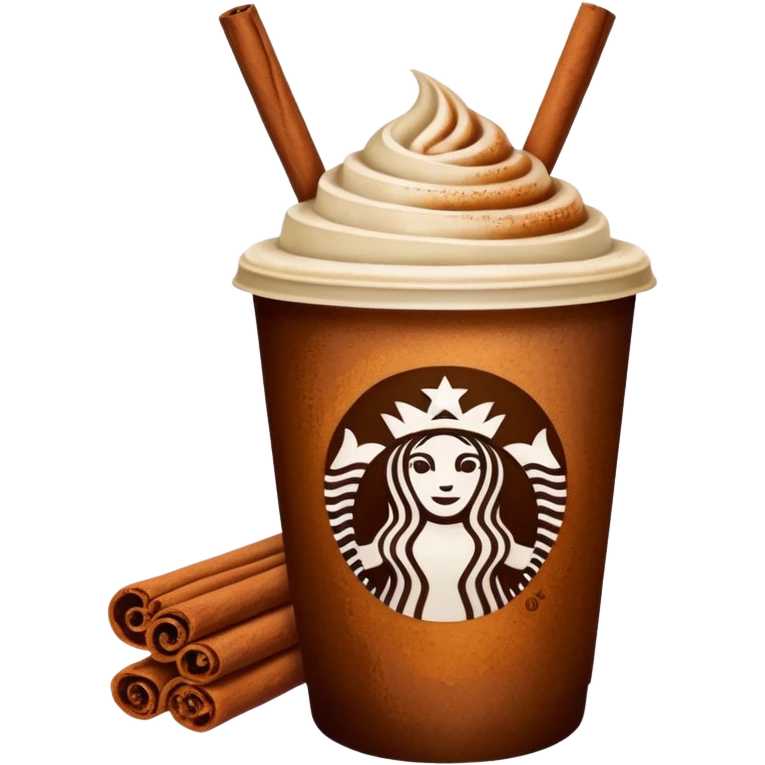 Starbucks coffee with cinnamon stick emoji