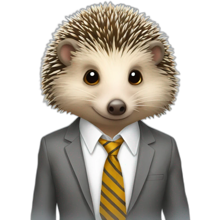 a hedgehog in a tie emoji