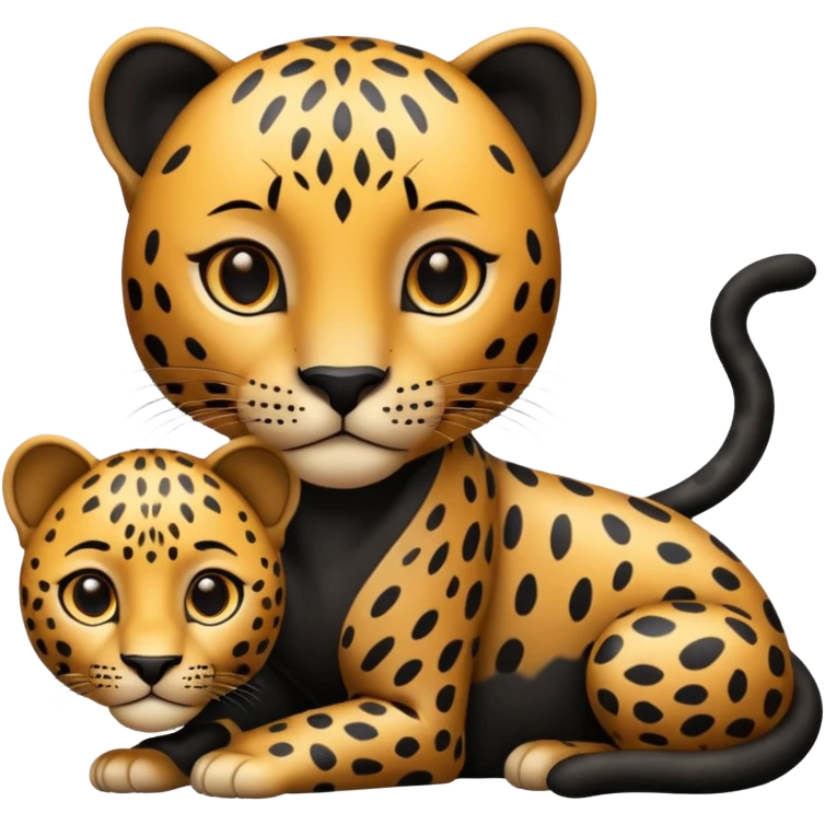 Leopard next to black panther  emoji