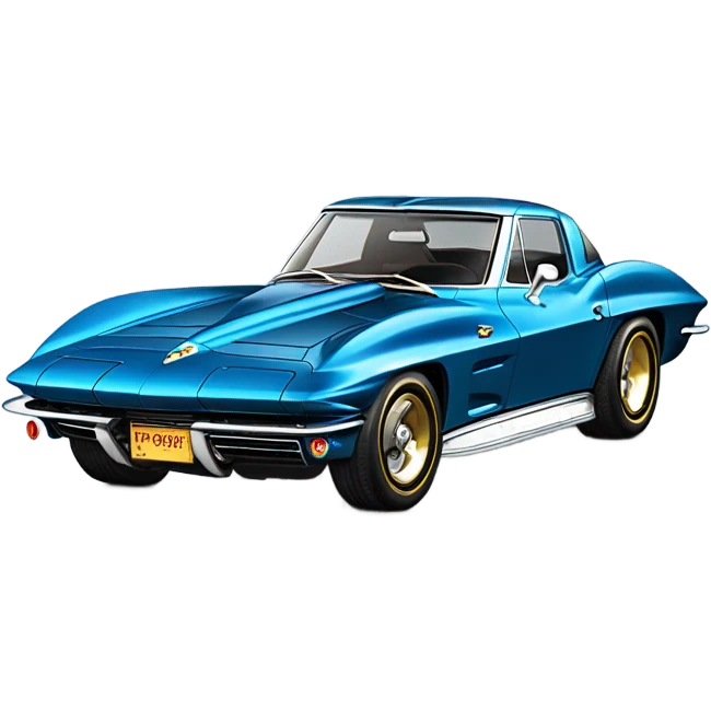 1963 corvette Daytona blue with gold wheels emoji