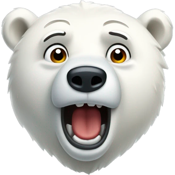 polar bear looking confused and drooling  emoji