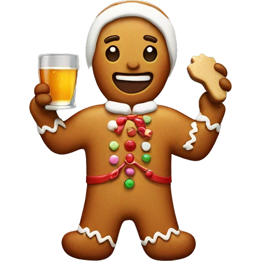 gingerbread holding alcohol  emoji