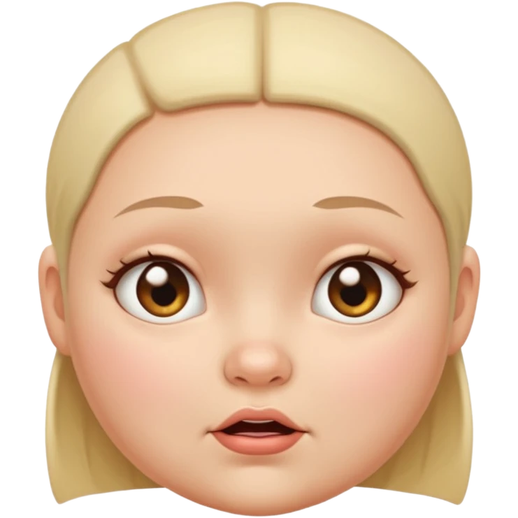 a girl face with horny expressions. the face will be round and chubby. without hair emoji