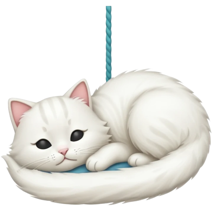 emoji of white napping cat with a tail hanging down emoji