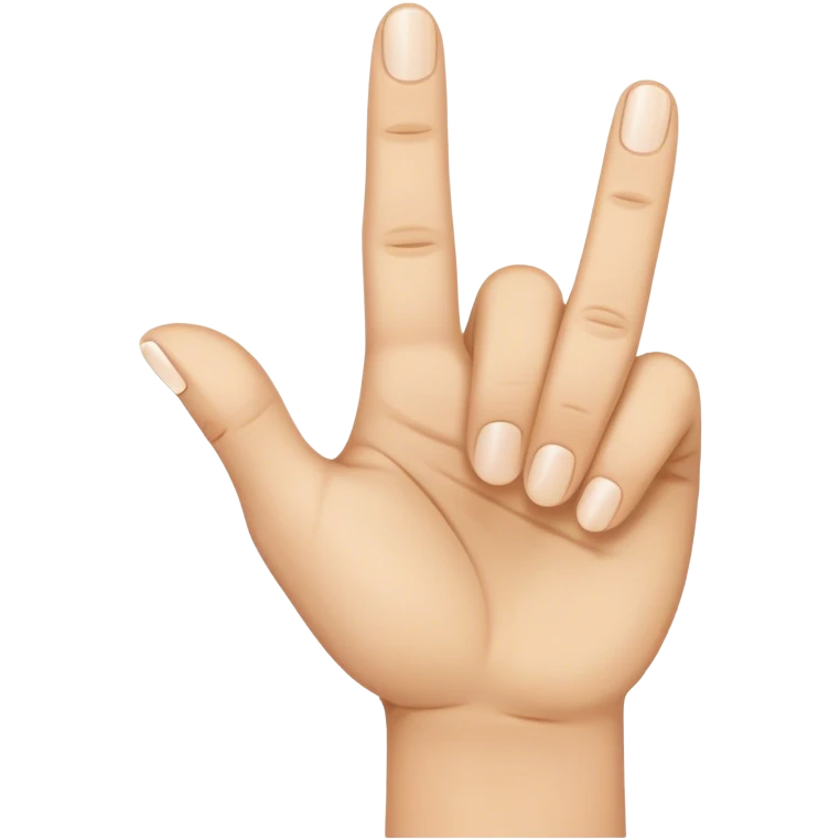 hand but only the thumb index and middle fingers out emoji