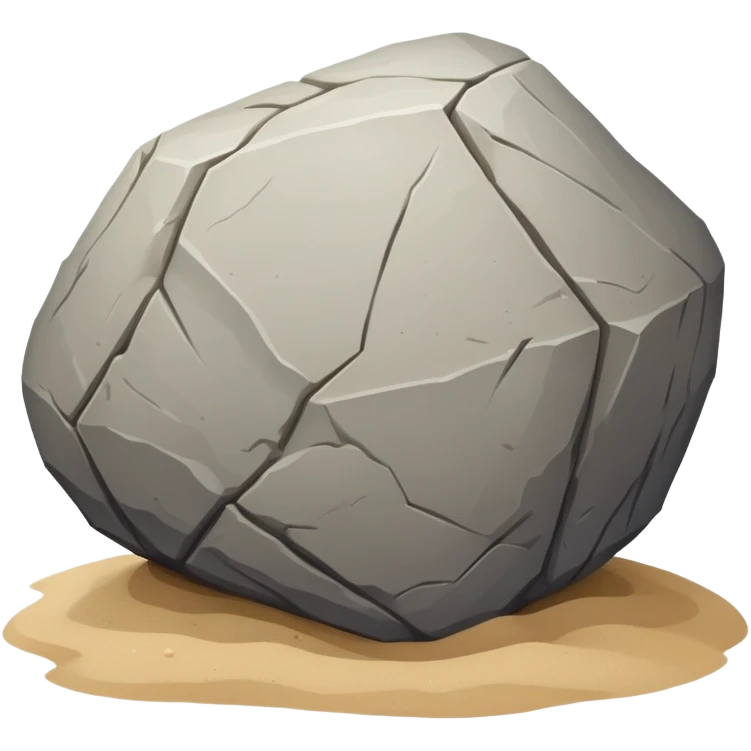 generate realistic detailed big stone on sand emoji