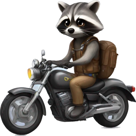 raccoon wearing a motorcycle helmet emoji
