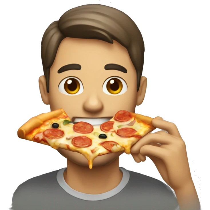 A guy eating pizza emoji