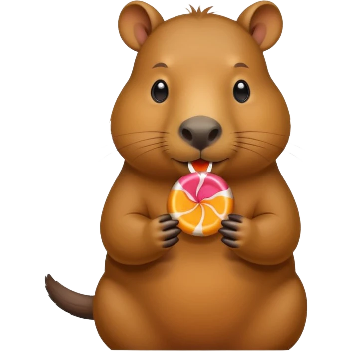 Capybara and candy emoji