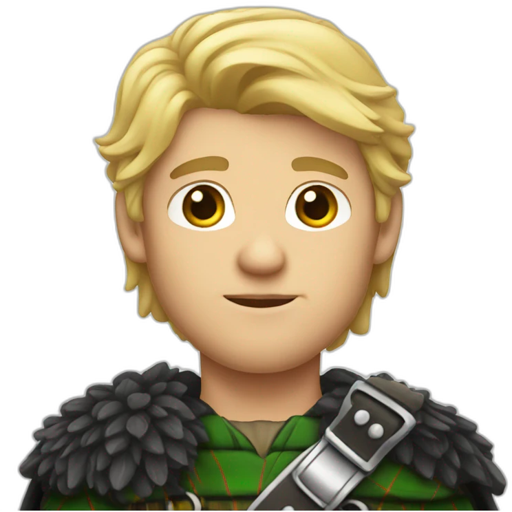 long blonde haired man in kilt emoji