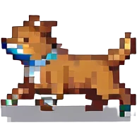 Toto the dog, pixel art, running animation frame emoji