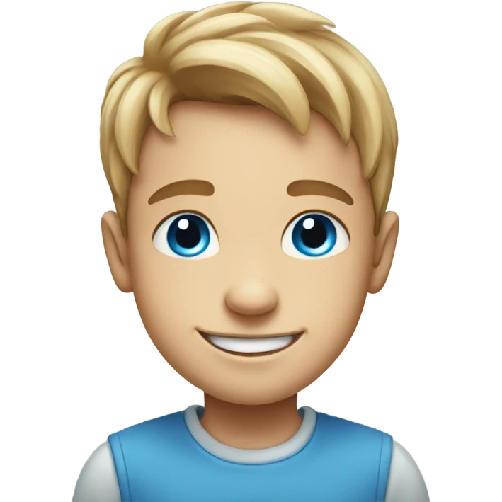 blue eyed boy smiling portrait emoji