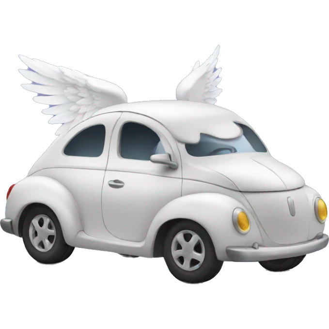 Car with angel emoji