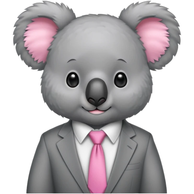 koala wear tie pink emoji