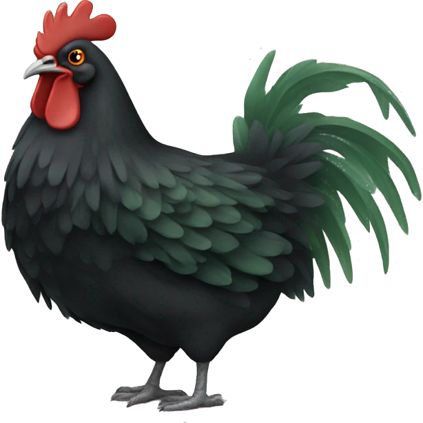 One black chicken with green mold emoji