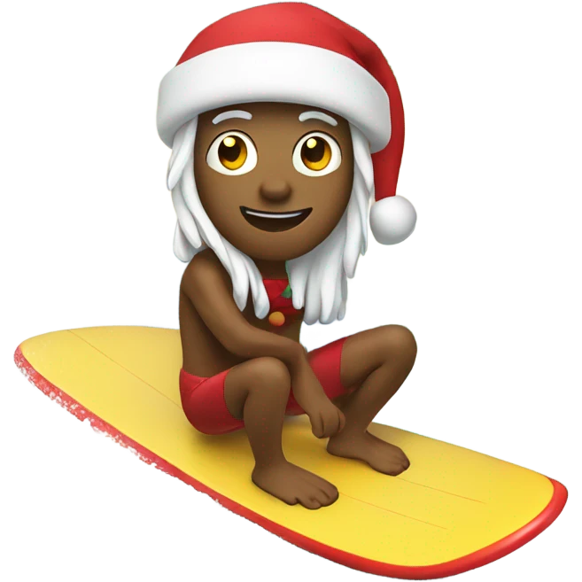Santa surf boarding  emoji