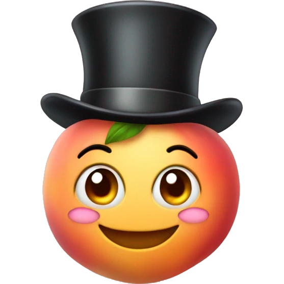 Peach With tophat emoji