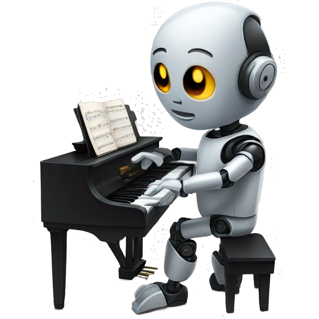 Robot playing piano emoji