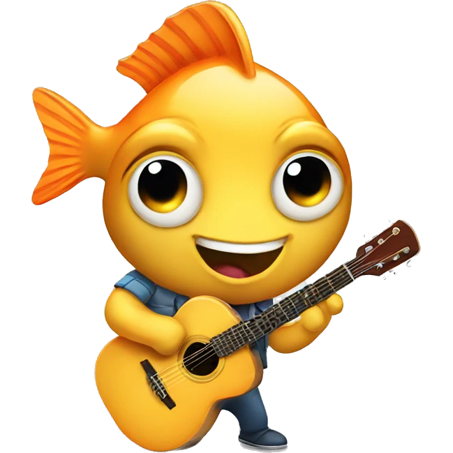 fish playing guitar emoji