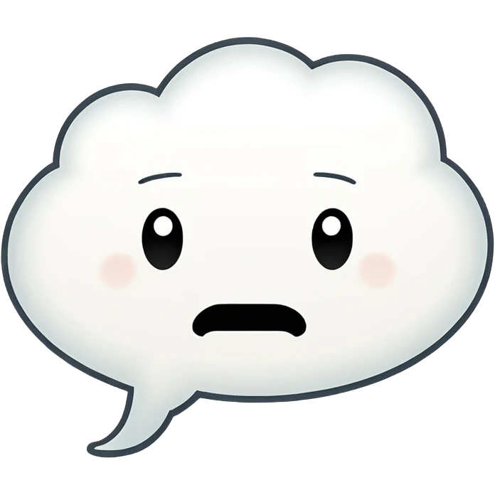 jagged outline thought bubble, empty, expressive cartoon style, no face emoji