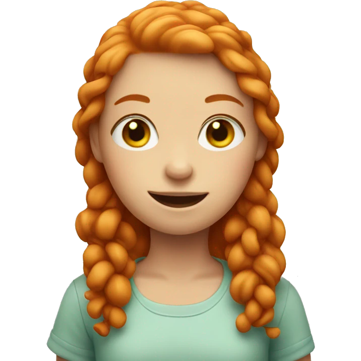 Ginger girl with food emoji